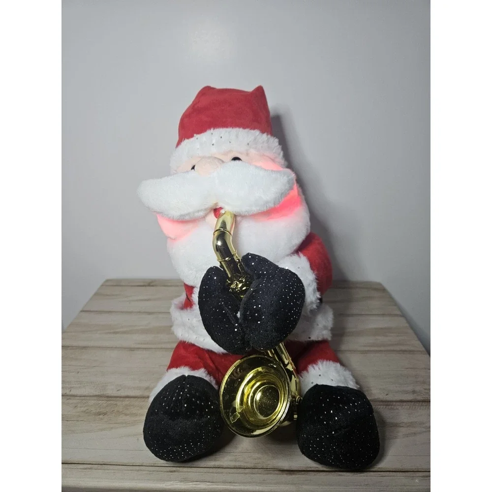 Animated Saxophone Santa Claus Plush Musical Singing Dancing Christmas Light Up